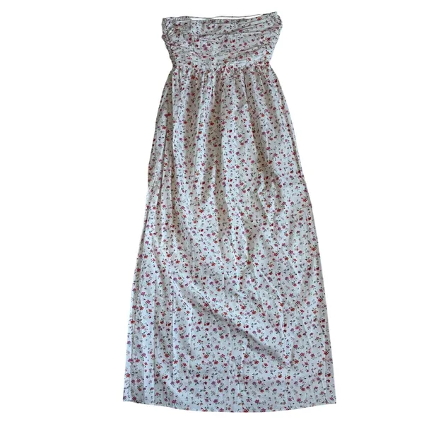 French‎ Connection Strapless Floral Maxi Dress Cerise Pink Multi Cotton - 0 NEW - Image 4