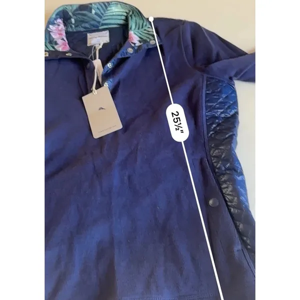 NWT Tommy Bahama Aruba Quilted Half-Snap Sweater - Size Large - Navy Blue - Image 7
