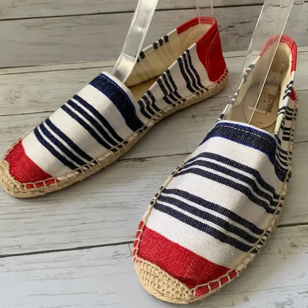 NEW Soludos x Lem Lem Espadrille Comfort Slip-On‎ Shoes in White/Cherry Red - Image 4