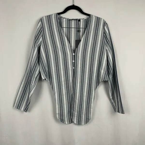 The Fifth Label Guide Stripe Top Tie Front‎ Blouse Blue White NWT S - Image 6