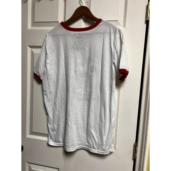 Disney Mickey‎ Mouse An American Original Ringer Graphic T-Shirt White Red L - Image 2