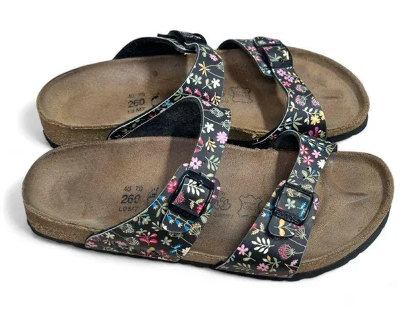 Birkenstock Birkis Double Strap Floral Sandal Size 9 Made In Germany - Image 3