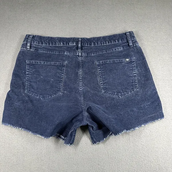 Gap Cutoff Corduroy Shorts Womens 10‎ Blue Stretch Raw Hem 3.5 Inseam Casual - Image 12