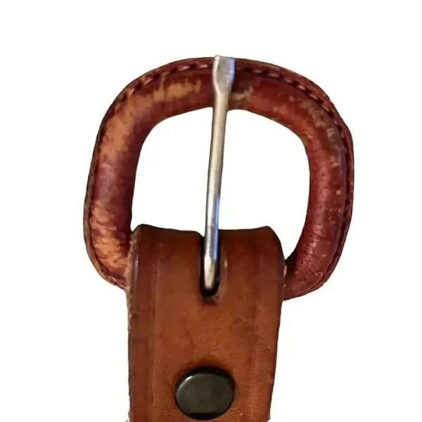 Brown Leather Weaved Western Bohemian Buckle One Size - Image 4