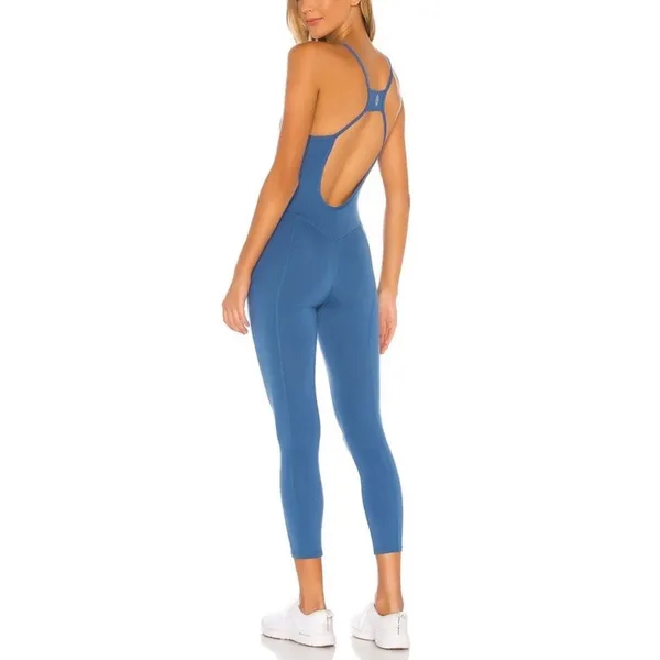 Free People Bluemoon Side To Side Open Back Active One Piece Jumpsuit Sz S - Image 11