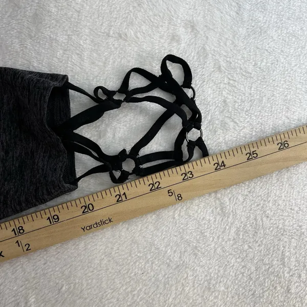 Beyond Yoga S Small‎ Space-Dye Strappy Hem Ballet Leggings Black Steel SM15AW - Image 13