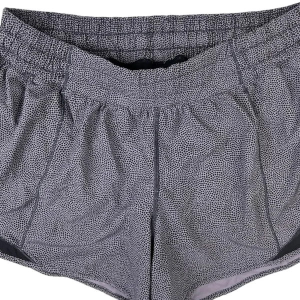 Lululemon Women's Black Gray Polka Dots High Rise Running Athletic Shorts Size M - Image 3