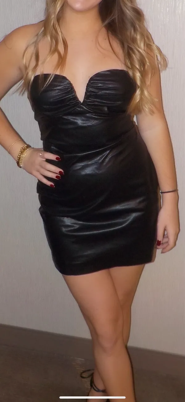 Cotton Candy LA Black leather mini dress - Image 3