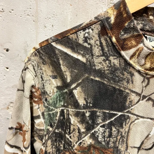 Field Stream Vintage Camouflage Camo Print Fleece Mock Neck Pullover Sweatshirt - Image 2