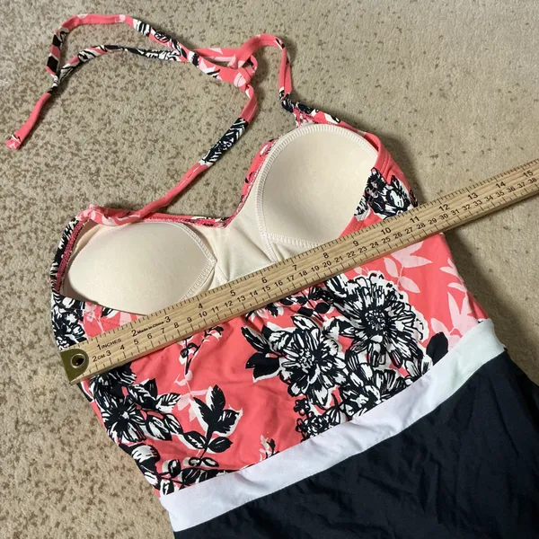 Sea Angel Womens Beachwear‎ Floral Halter One Piece Colorblock Swimsuit Size S - Image 4