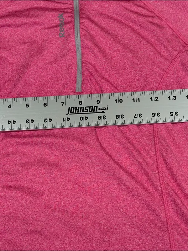 Reebok 1/4 Zip-Up Top Women’s Size Medium Pink Long Sleeve Compression Top - Image 8