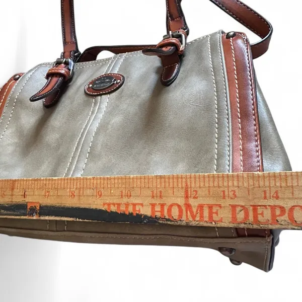 Hema Zhuofan Women's Bag 2tone Brown Leather Shoulder Purse - Image 8