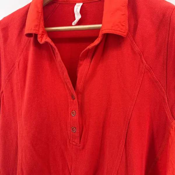 Daily Practice Anthropologie Red Tiered Polo Mini Dress Small EUC Mixed‎ Media - Image 6