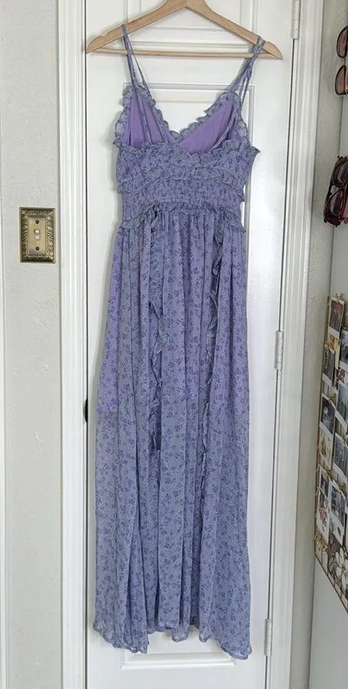 Elliatt Victorian lilac floral ruffle maxi dress - Image 4
