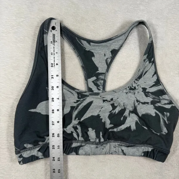 Vuori Womens Gray Black Floral Abstract Racerback Sports Bra Medium Support - Image 5
