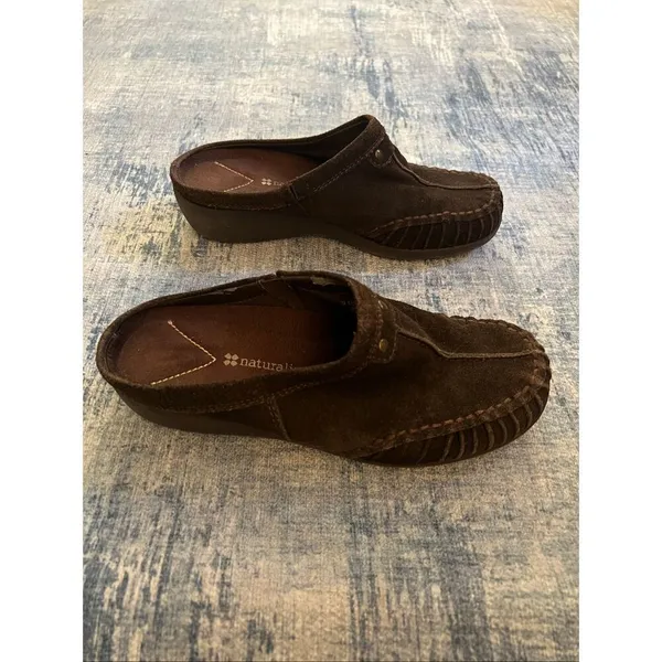 Naturalizer Brown Suede Leather Keenan Mule Clogs Size 7 - Image 2