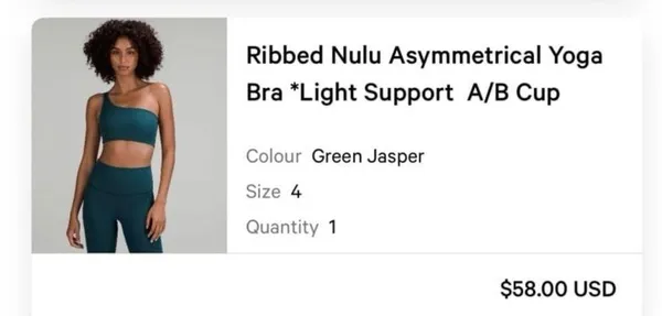 Ribbed Nulu Asymmetrical Yoga Bra - Image 4