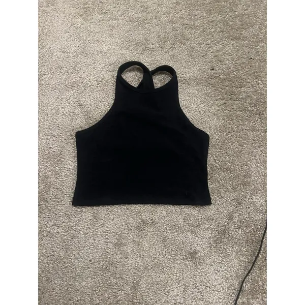 Beyond Yoga Studio Space Dye Cross Back Heather Black Gym Fitness Tank Top M - Image 6
