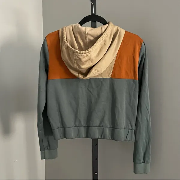 True Religion Color Block Cropped Zip Up Hoodie Size Large - Image 4