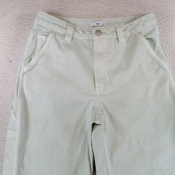 Tna‎ Aritzia Women Pale Green Carpenter Workwear Straight Leg Utility Pants Sz 4 - Image 6