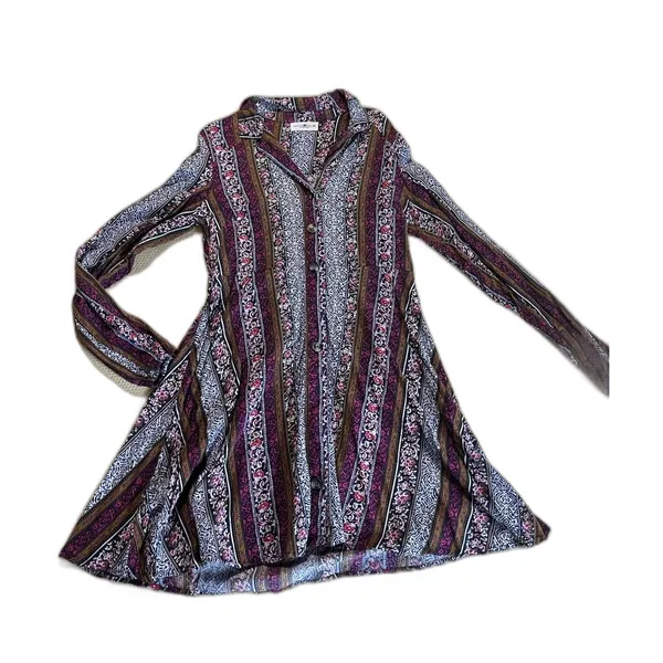 Natural Life Ansley Woven Tunic Shirt Dress Multicolor Stripe Size XS Boho - Image 2