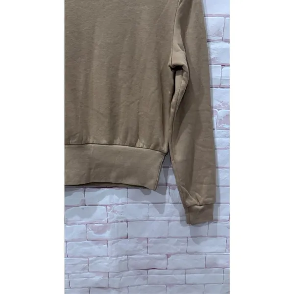 Express Small Womens Sweatshirt Crewneck Long Sleeve Tan Casual Pullover Top‎ - Image 6