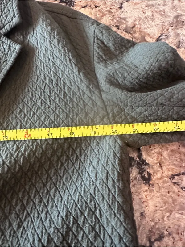 Madewell Diamond Jacquard Shaw Blazer Dark Forest Green Size Medium 100% cotton - Image 6