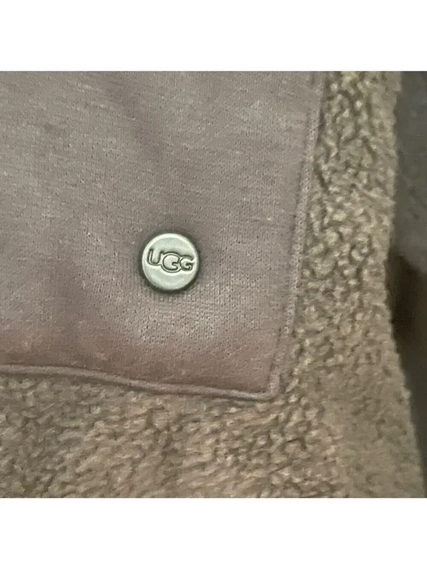UGG Women's Myley Sherpa Hoodie color Gray Sz Large - Image 14