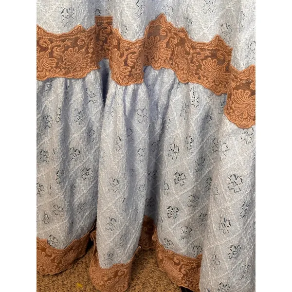 Davi & Dani Blue Lace Trim Tiered Maxi Dress Cottagecore Boho Dress Romantic - Image 15