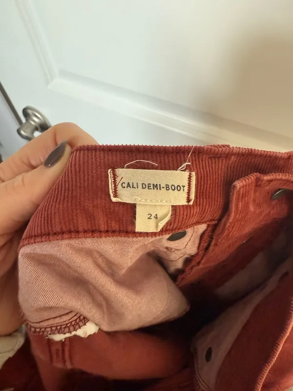 NWOT Madewell Cali Demi Boot Cut Corduroy Pants Size 24 Cropped High Rise Rust Red - Image 7