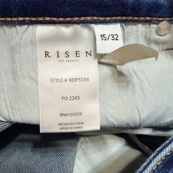 Risen Jeans Womens High Rise Skinny Dark Wash Stretch Denim RDP5556 Size 15/32 - Image 6
