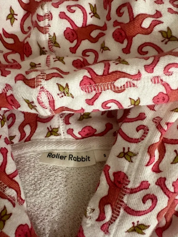 Roller Rabbit Pink Monkey Hoodie - Image 3