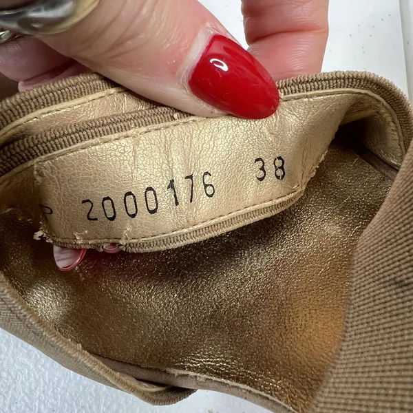 Stuart Weitzman Size 38 US 7.5 Heels‎ Elastic Strap Wrap Tan Suede High Chunky - Image 6