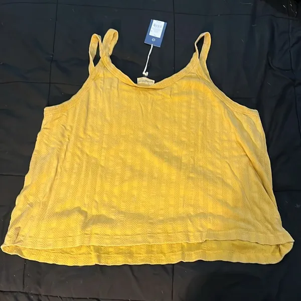 NWT Universal Thread Cami Tank Top Womens 4XL‎ Mustard Yellow Rib Knit Striped - Image 5