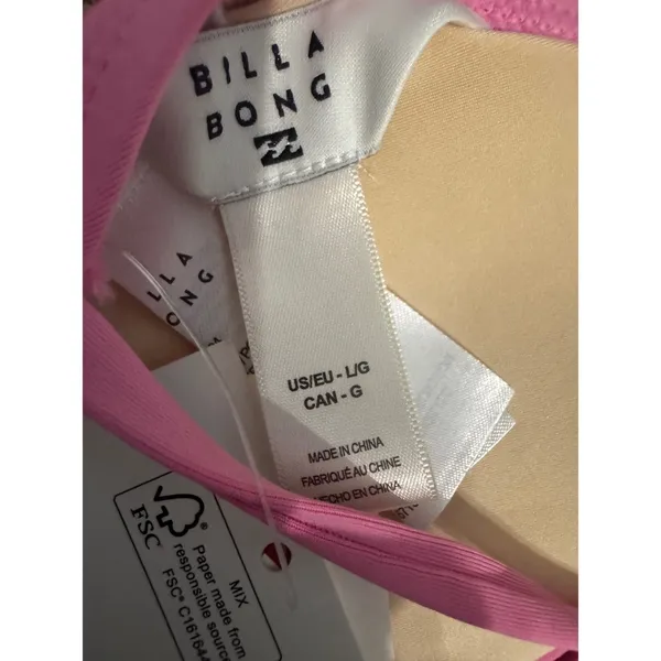 Billabong Bikini Pink Triangle Set NWT Size Large & XL‎ - Image 6
