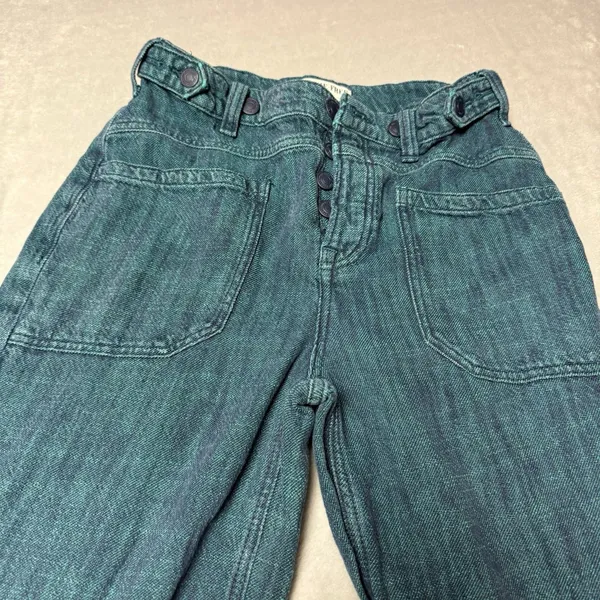 Free People We The Free Palmer Yarn Dyed Cuffed Jeans Lagoon Blue 25 - Image 6