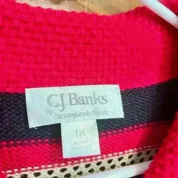 CJ Banks Ladies Striped Cardigan - Image 3