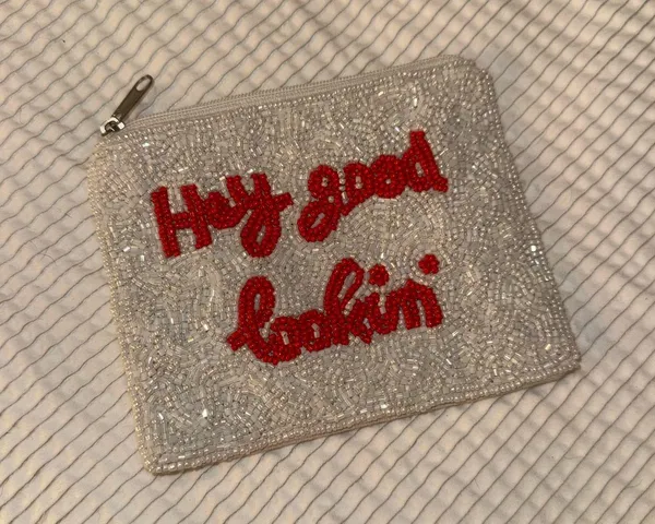 Boutique Beaded Hey Good Lookin Pouch Gameday Clear Bag Card Holder - Image 2