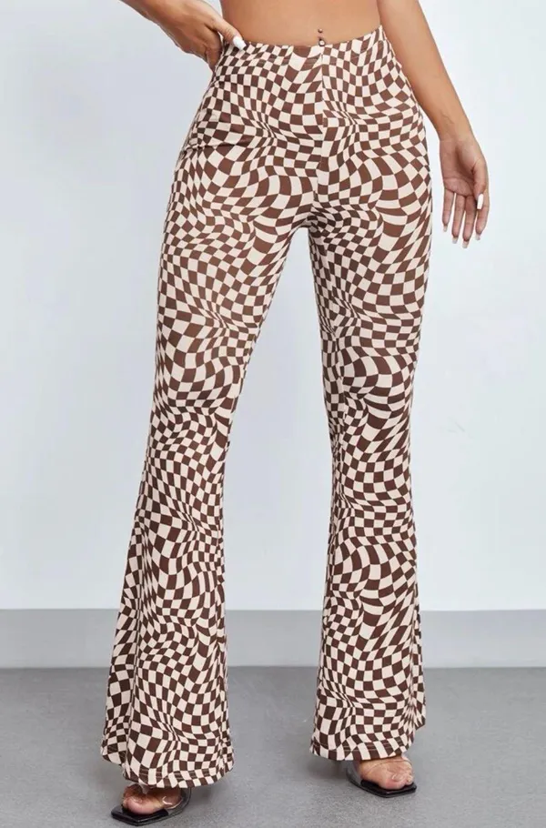 Checkered Flare Pants - Image 2