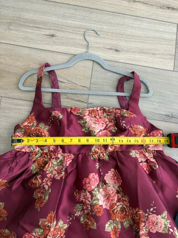 Lulu’s Unbelievably Lovely Red Floral Babydoll Empire Waist Mini Dress NWT XL - Image 11