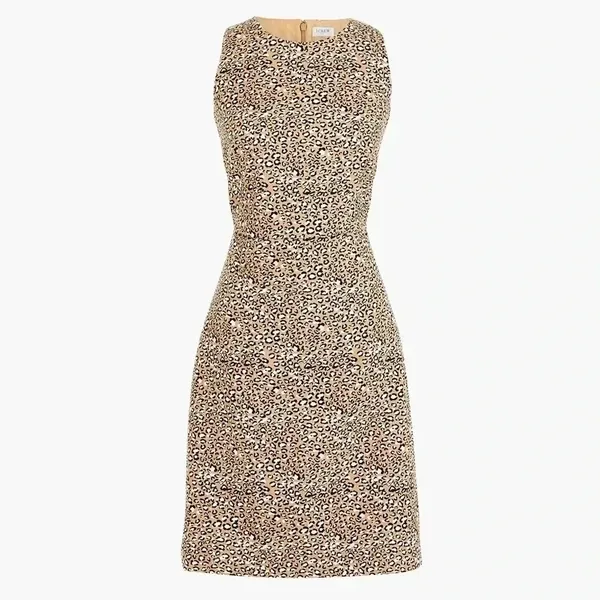 NWT J. CREW Basketweave Sleeveless Sheath Dress Leopard Print Women’s Sz 2 XS/S - Image 3