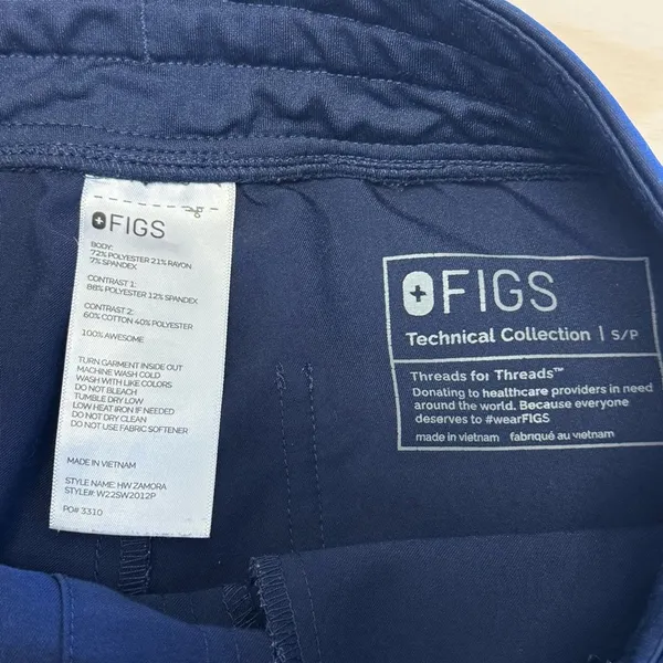 Figs Petite Zamora Jogger Scrub Pants™ Nurse Uniform Small Navy - Image 9