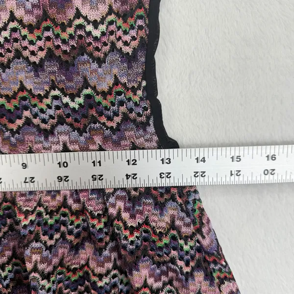 For Love & Lemons Dress M‎ Multi Color Knit Fit Flare Mesh Panel Sleeveless READ - Image 3