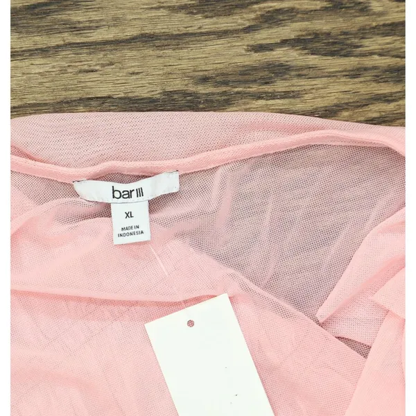 NWT Bar III Womens Mesh Flutter-Sleeve Top Cupid Blush XL - Image 4