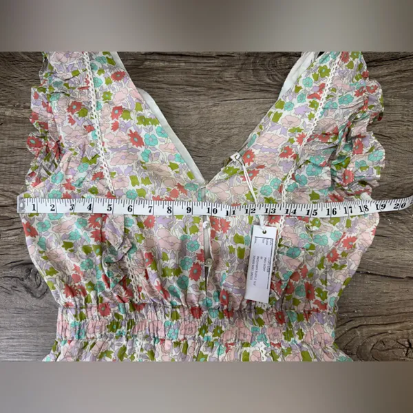 Anthropologie Love the‎ Label Floral Ruffle Mini Dress NWT size medium - Image 6