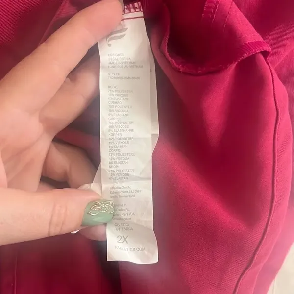 ✨Fabletics Method Flex 2-Pocket Scrub Sz 2X Pink Top✨ - Image 9