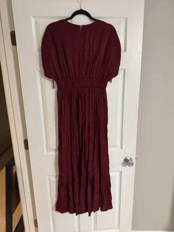 Entro Sleeveless Satin Maxi Dress Wine Red Garnet - Image 6