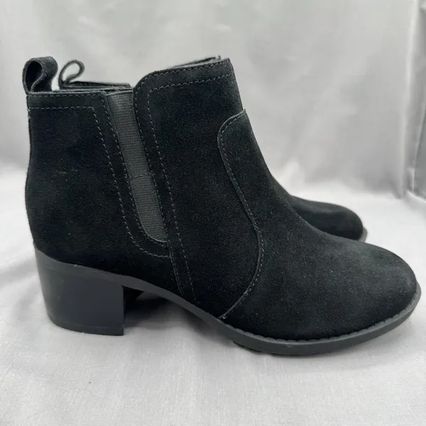 NWT Easy Spirit Segazer Women's Zip Up Short Boot Black Suede US 7.5 Wide - Image 3