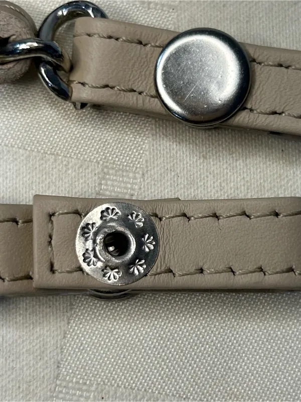 Tory Burch Taupe Leather-Accented Silver Chain Replacement Strap - Image 2