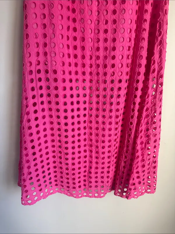 Tuckernuck Hot Pink Cotton Eyelet Eve Skirt Large - Image 4